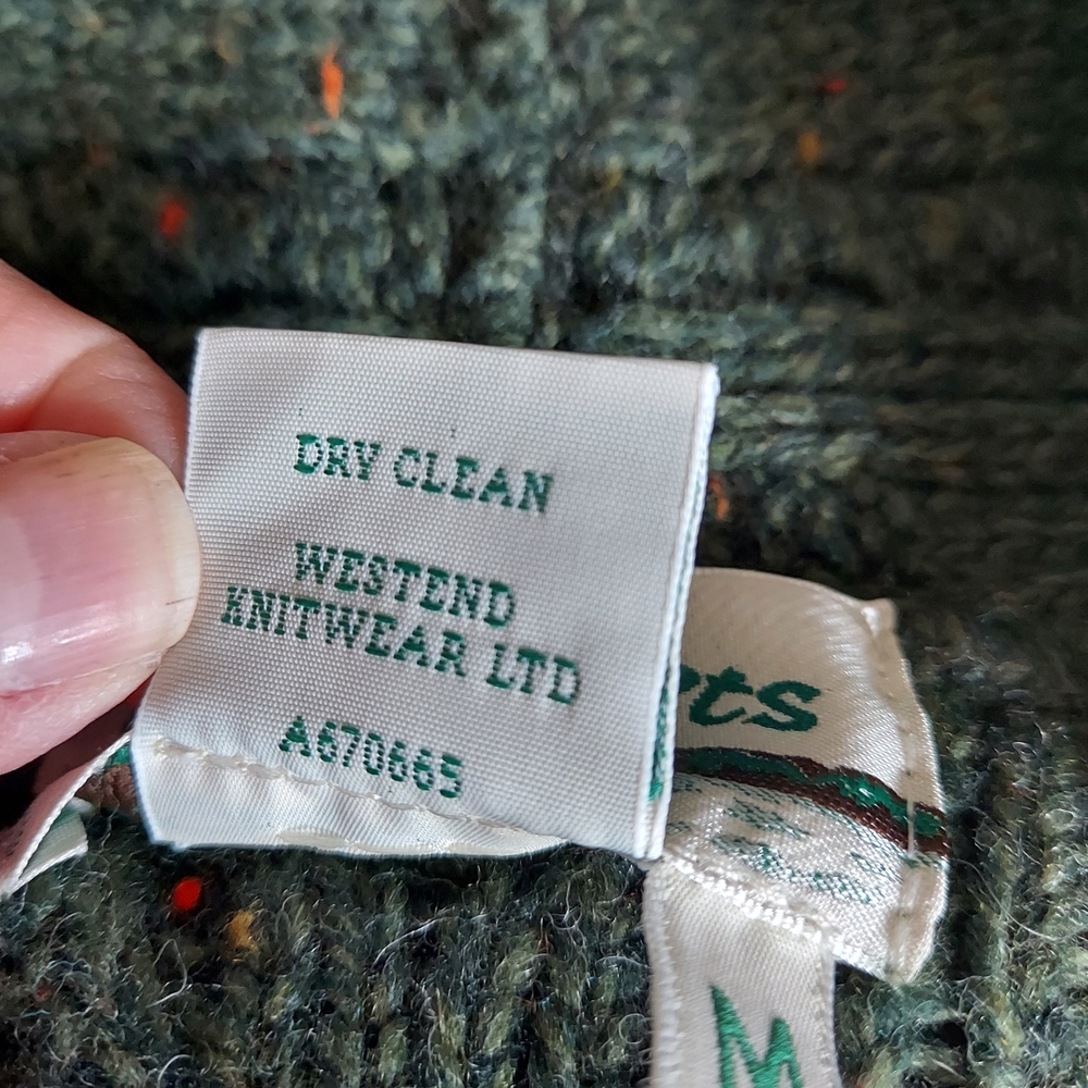 Aran Crafts Forest Green Cable Knit Cardigan - Picture 4 of 7